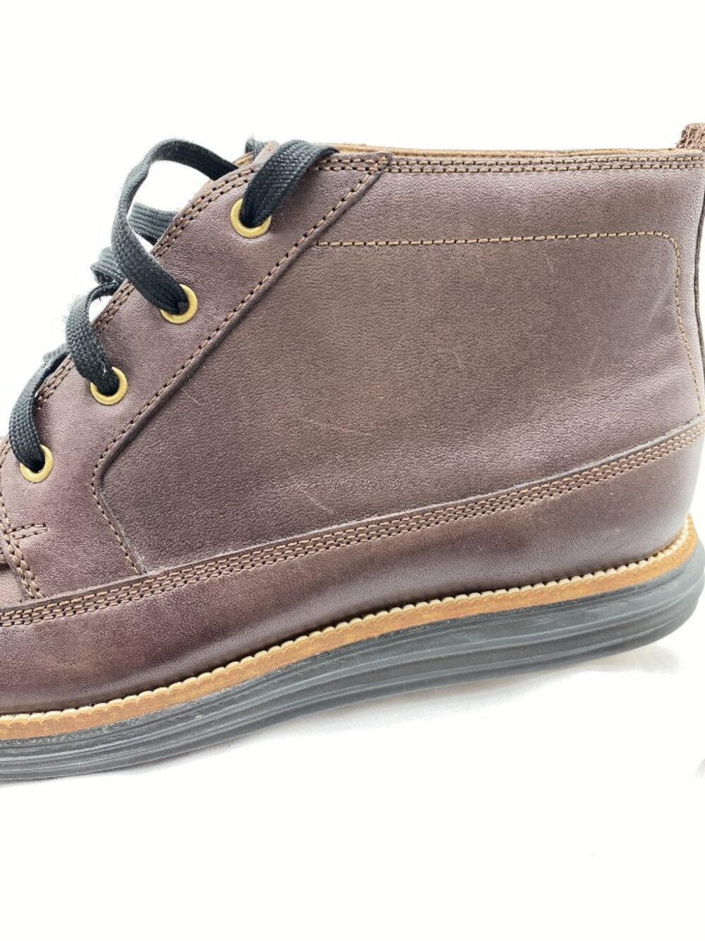 Cole Haan Grand.ØS Leather Chukka Boots Brown Moc Toe Men's 9.5 - Picture 6 of 10